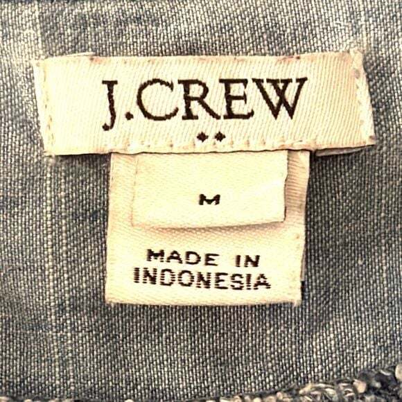 J. CREW Factory Belted Chambray Shirt Dress Women’s Size Medium - Picture 3 of 6